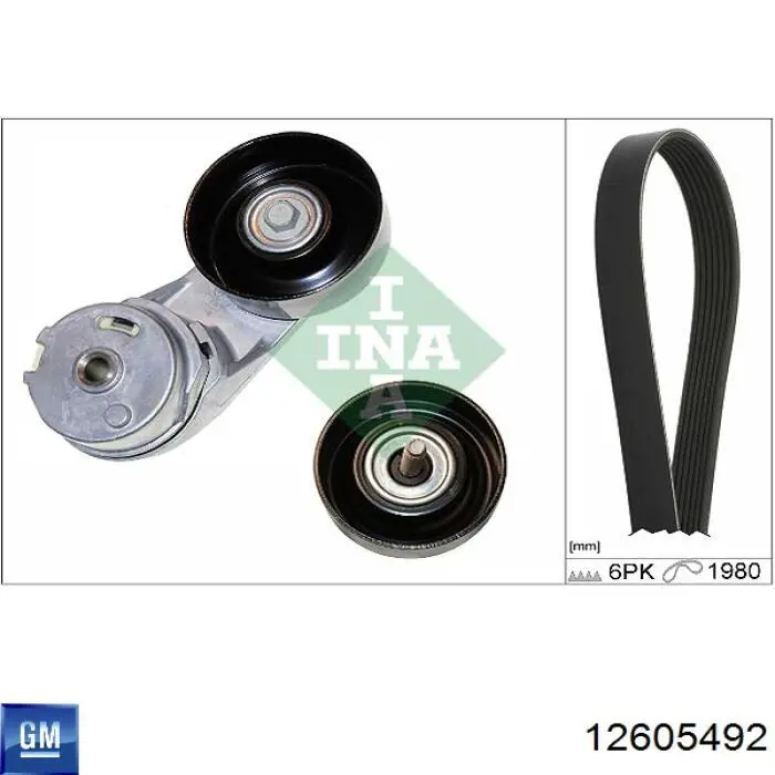 Rodillo tensor correa poli V General Motors 12605492 precio, desde 25,20 EUR