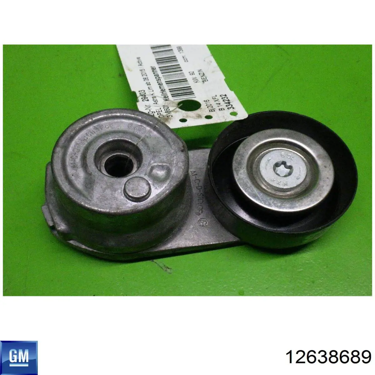 Tensor de la correa trapecial poli v Opel 12656315