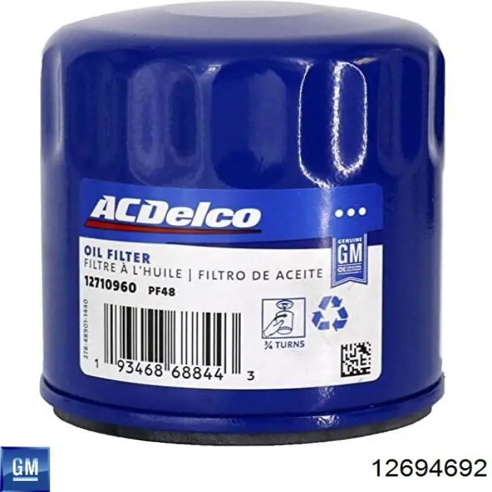 12694692 General Motors Filtro aceite