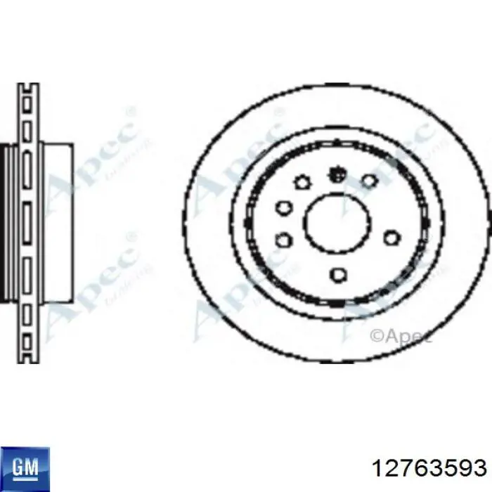Freno de disco trasero General Motors 12763593