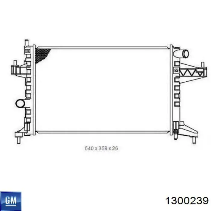 1300239 General Motors radiador refrigeración del motor