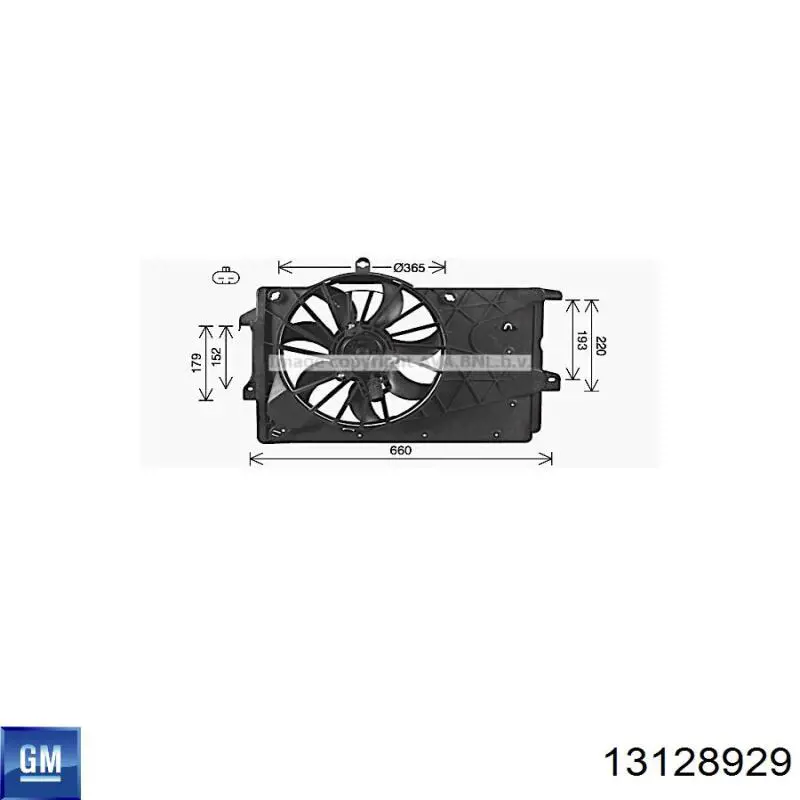 Ventilador del motor 13128929 General Motors