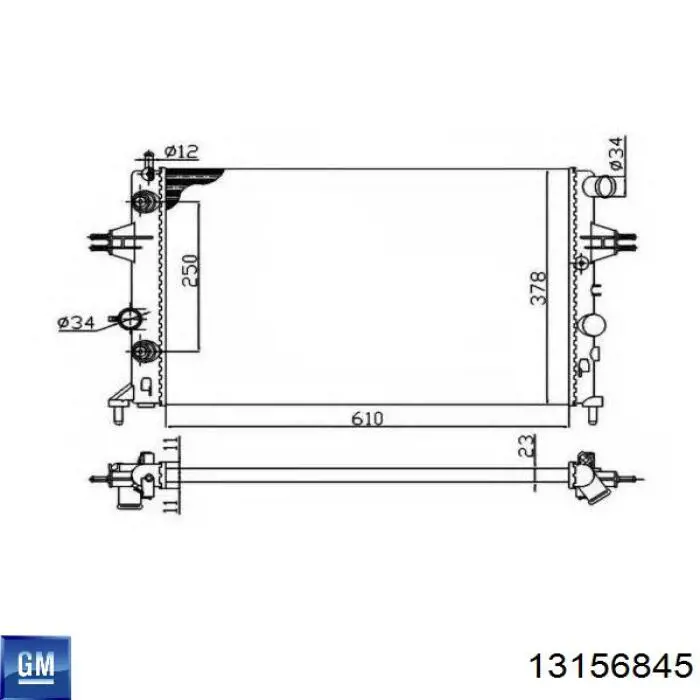 D7X103TT Thermotec radiador refrigeración del motor