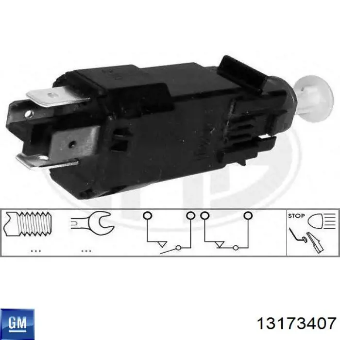 Interruptor de luz de freno 13173407 General Motors