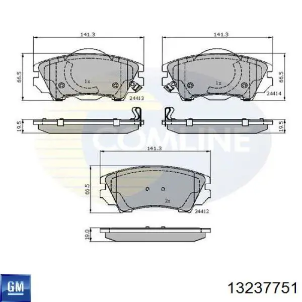 Comprar 13237751 General Motors Pastillas delanteras de freno