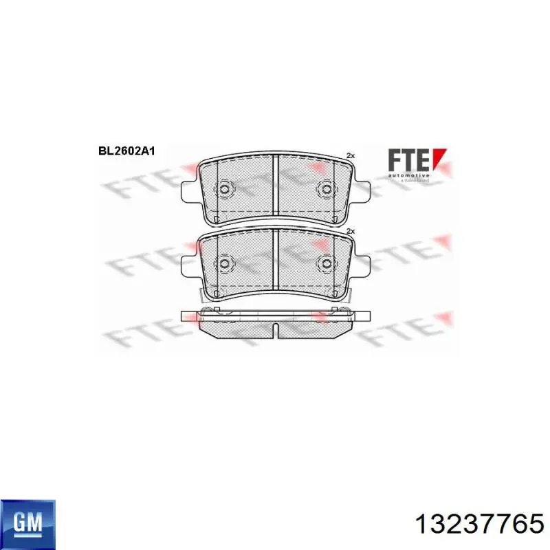 Comprar 13237765 General Motors Pastillas de freno traseras