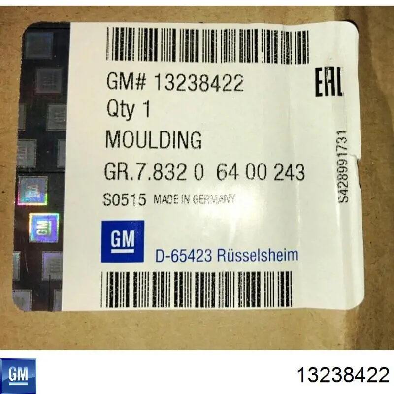 Moldura de la rejilla del radiador 13238422 General Motors