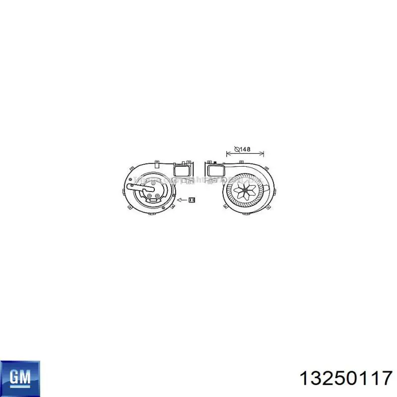 13250117 General Motors motor eléctrico, ventilador habitáculo