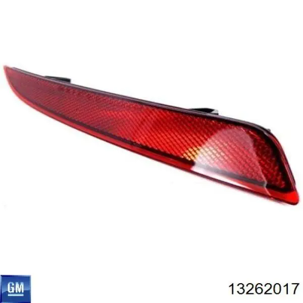 13262017 General Motors reflector, parachoques trasero, izquierdo