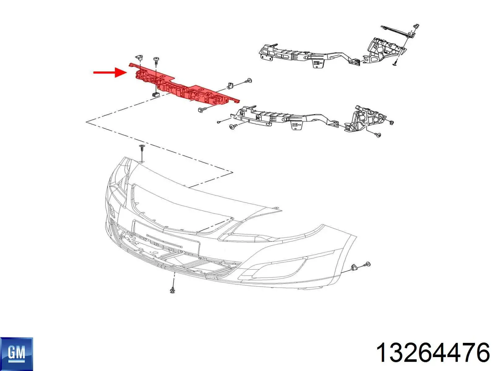 Soporte de parachoques delantero Opel Astra J Sports Tourer 