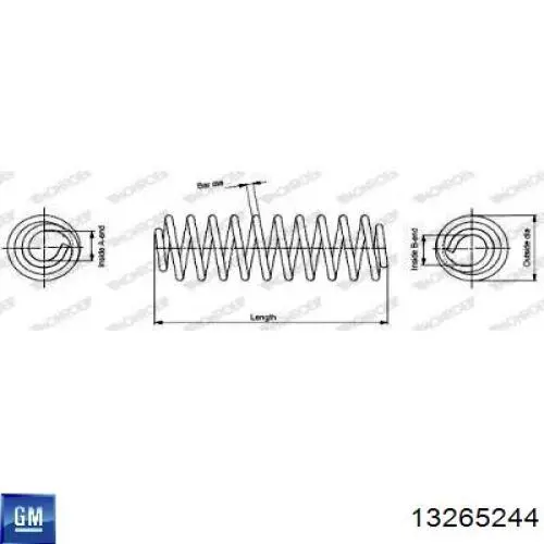 Muelle de suspensión eje delantero para Chevrolet Cruze (J300)