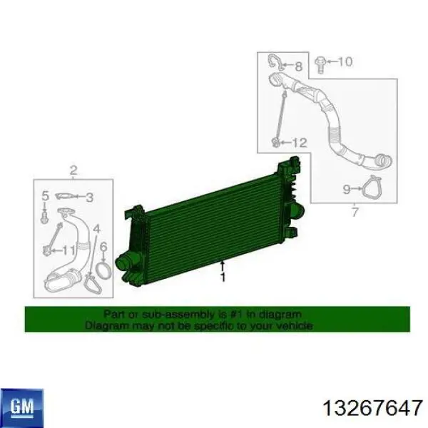 13267647 General Motors Radiador de intercooler