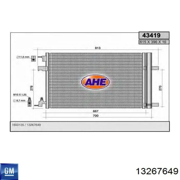 Aire acondicionado capacitor General Motors 13267649 precio, desde 105,69 EUR