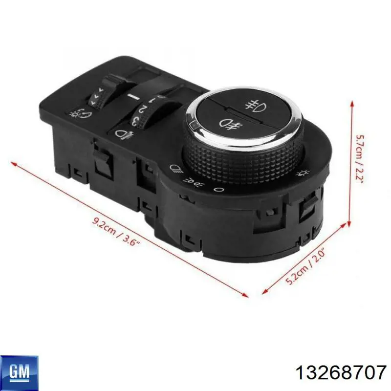Interruptor de luces en el tablero General Motors 13268707 precio, desde 29,13 EUR