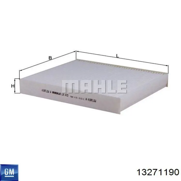 Filtro de polen General Motors 13271190