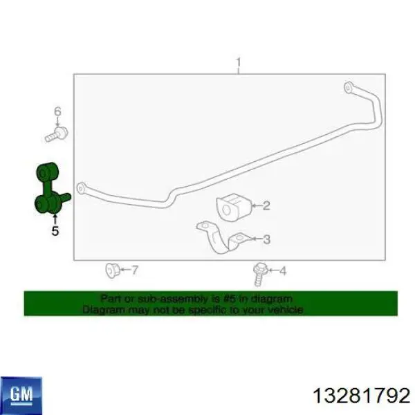 13281792 General Motors Silentblock de la barra estabilizadora