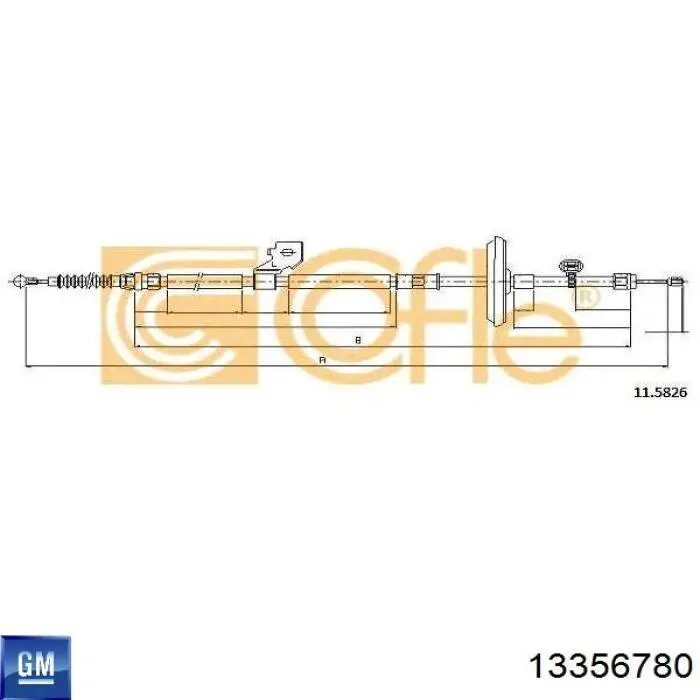 Cable de freno de mano trasero izquierdo General Motors 13356780 precio, desde 30,58 EUR