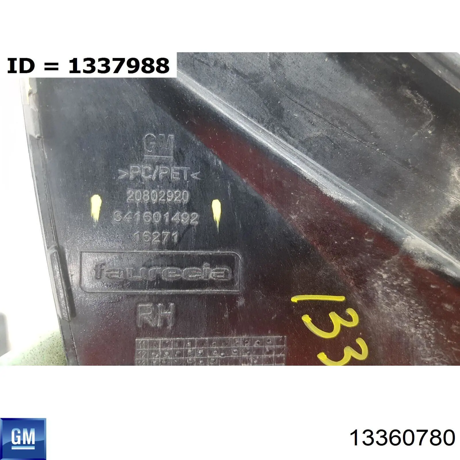 Comprar 13360780 General Motors Rejilla derecha del parachoques delantero