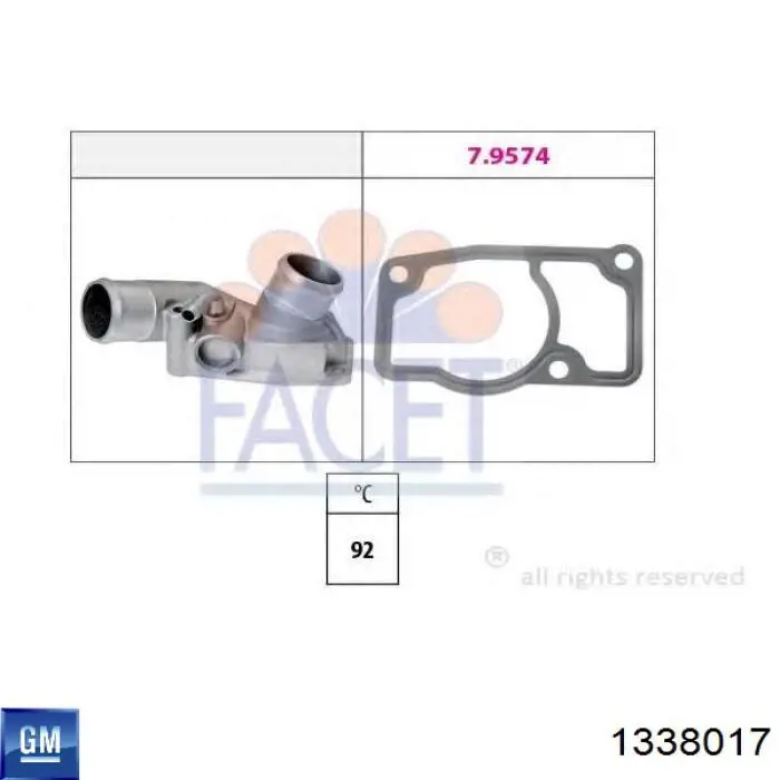 1338017 General Motors termostato, refrigerante