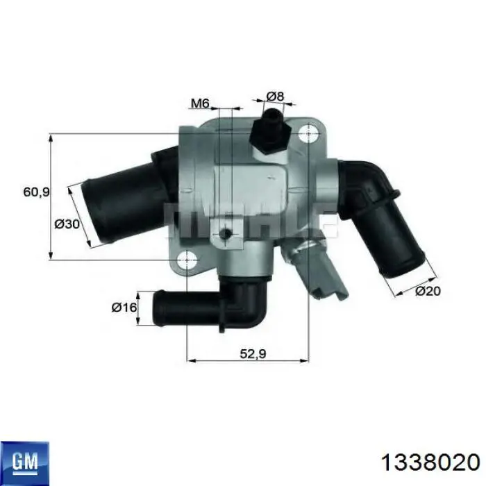 1338020 General Motors termostato, refrigerante