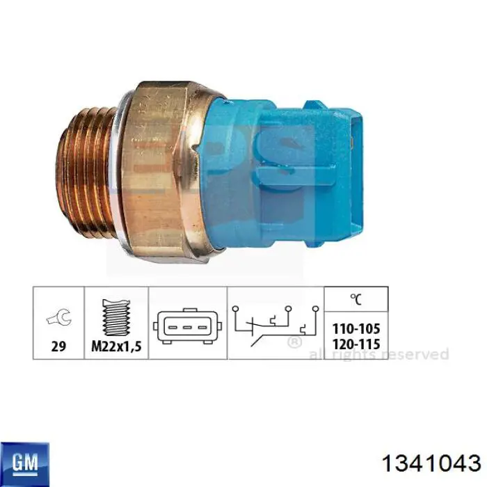 Sensor de temperatura 1341043 General Motors