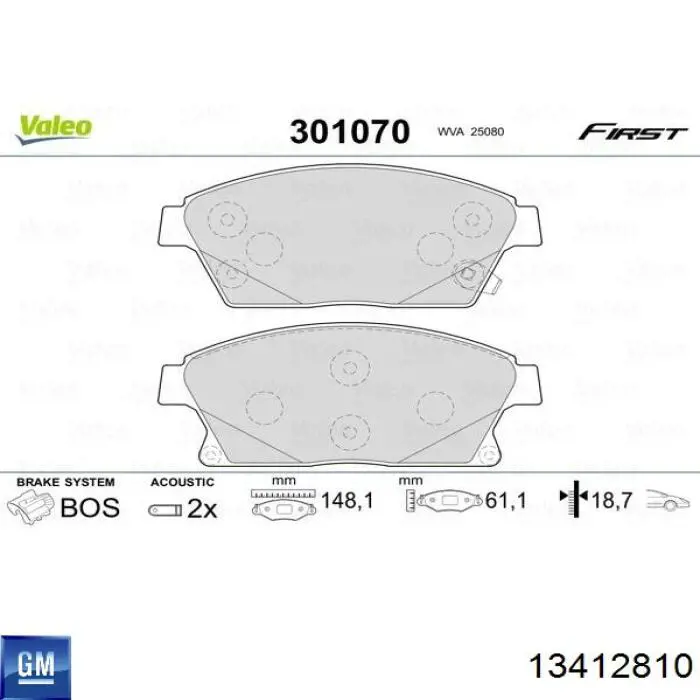 Pastillas freno delanteras General Motors 13412810 precio, desde 27,19 EUR