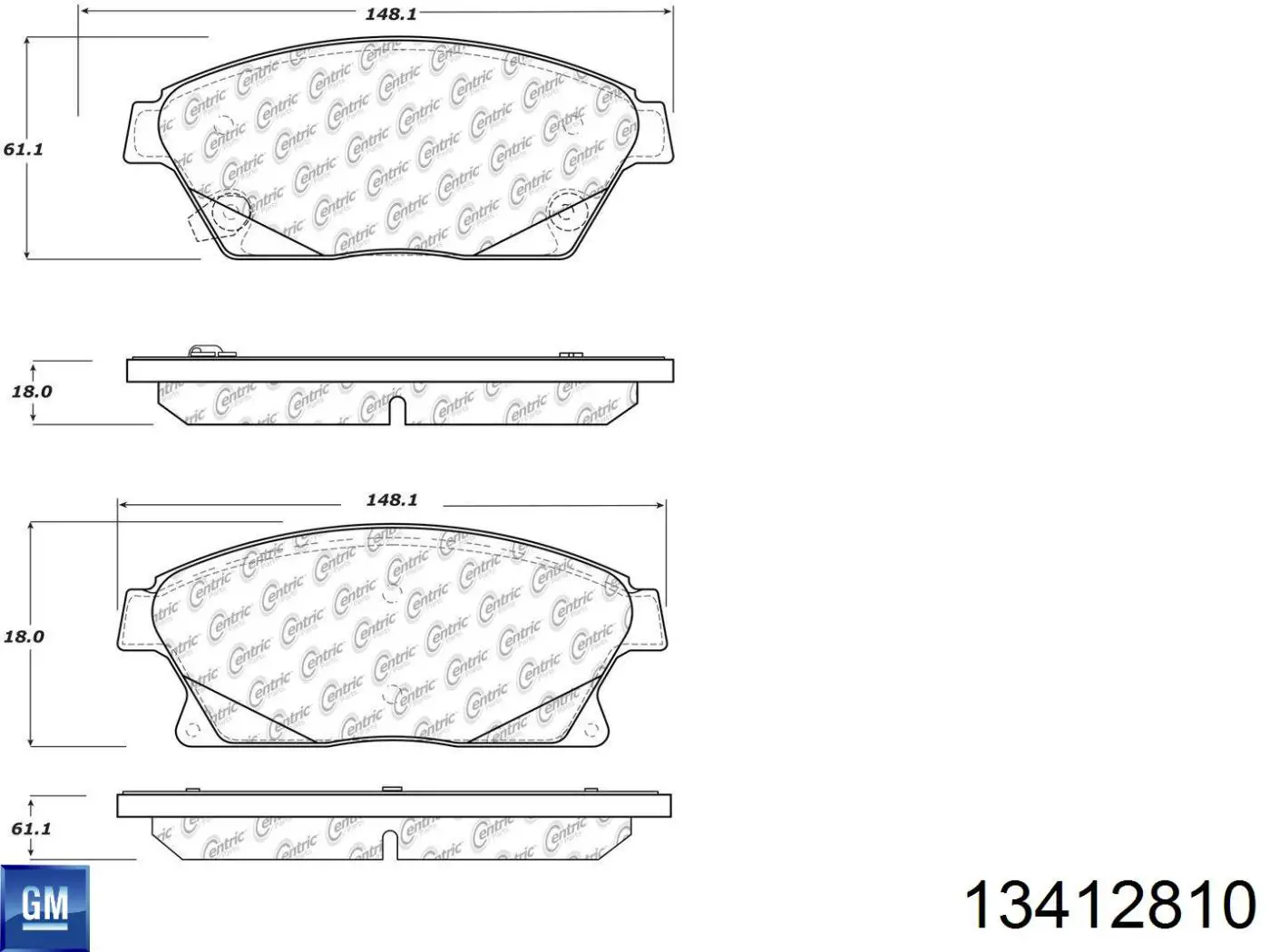 Pastillas de freno 13412810 General Motors