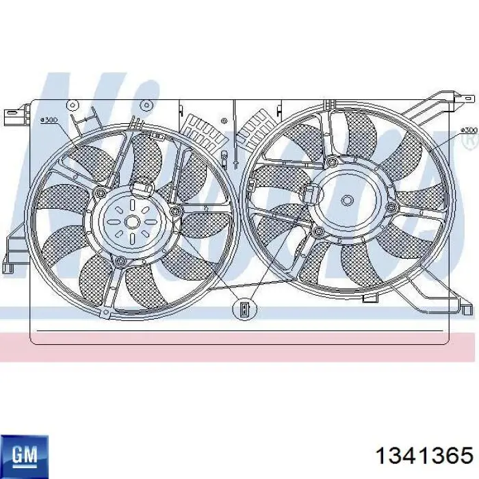 1341365 General Motors ventilador (rodete +motor refrigeración del motor con electromotor, izquierdo)