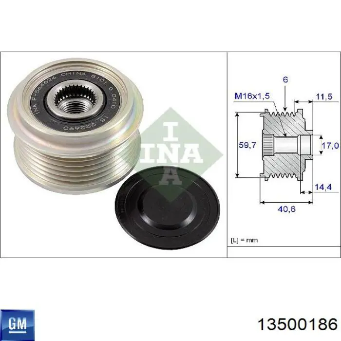 13500186 General Motors alternador