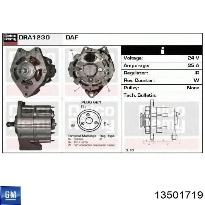 Comprar 13501719 General Motors Dynamo