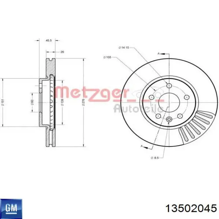 Frenos delanteros General Motors 13502045 precio, desde 39,48 EUR