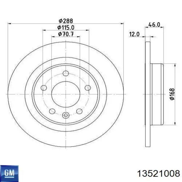 Comprar 13521008 General Motors Disco de freno trasero