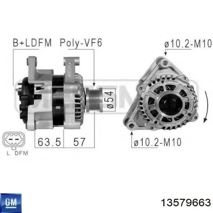 Alternador del motor General Motors 13579663 precio, desde 113,26 EUR