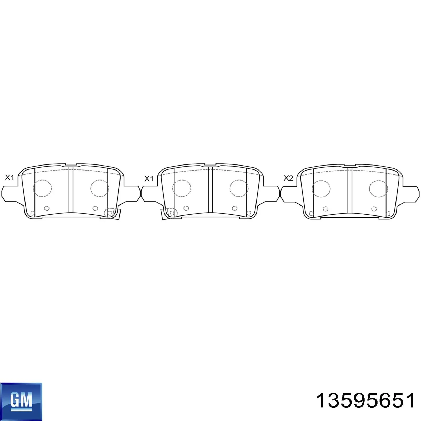 13595651 General Motors pastillas de freno traseras