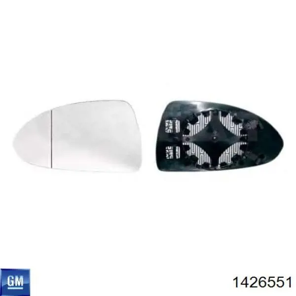 Cristal de espejo retrovisor exterior izquierdo 1426551 General Motors