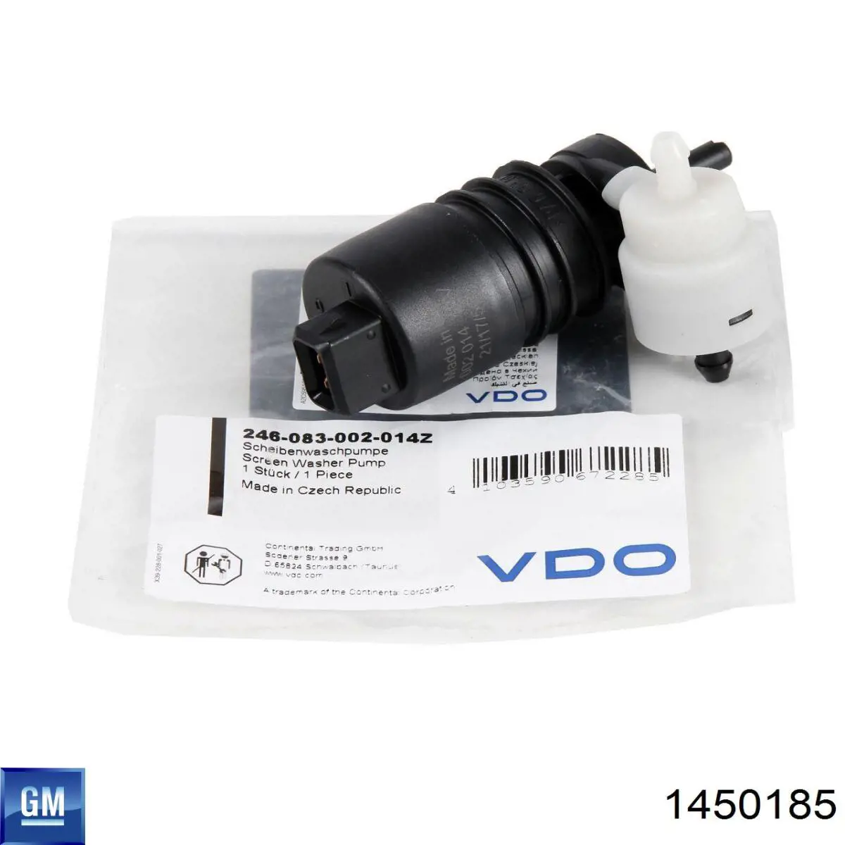 Bomba de agua limpiaparabrisas, delantera General Motors 1450185 precio, desde 9,58 EUR