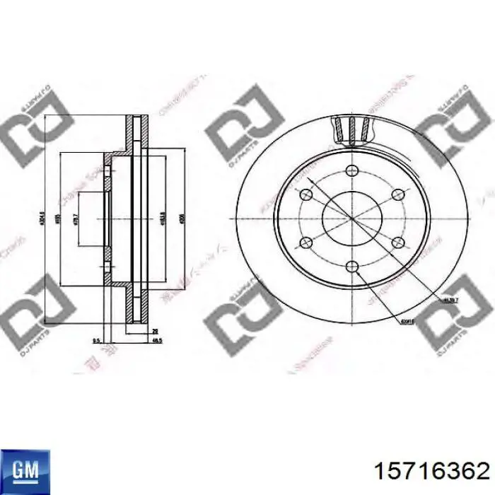 15716362 General Motors freno de disco delantero