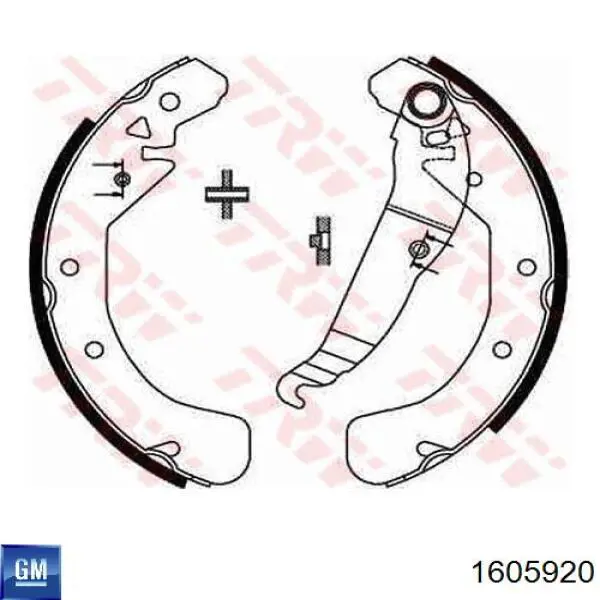 1605920 General Motors zapatas de frenos de tambor traseras