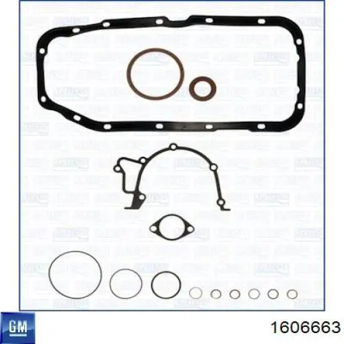 1606663 General Motors juego completo de juntas, motor, inferior