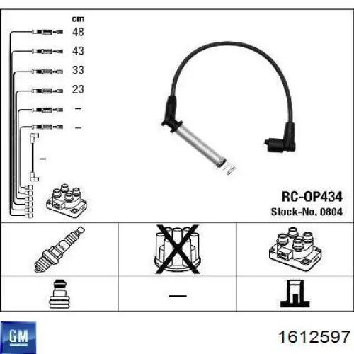 1612597 General Motors Cables de alta tensión, juego