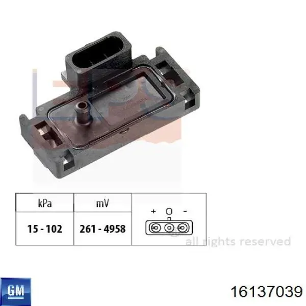 16137039 General Motors Sensor De Presion Del Colector De Admision