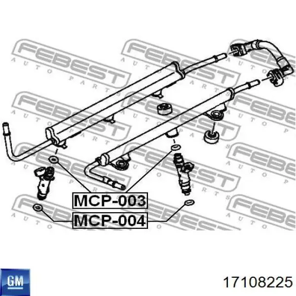 17108225 General Motors junta de inyectores