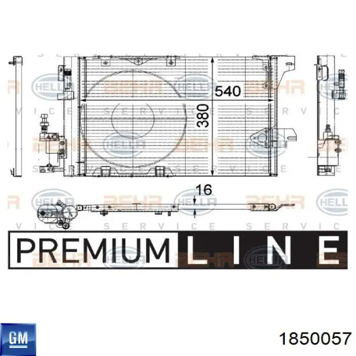 1850057 General Motors condensador aire acondicionado