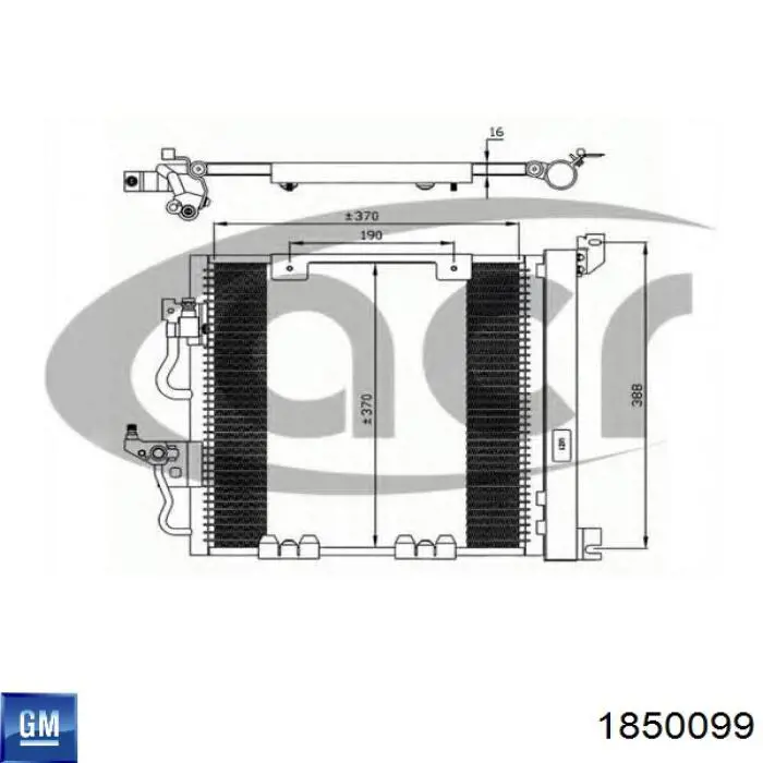 1850099 General Motors condensador aire acondicionado