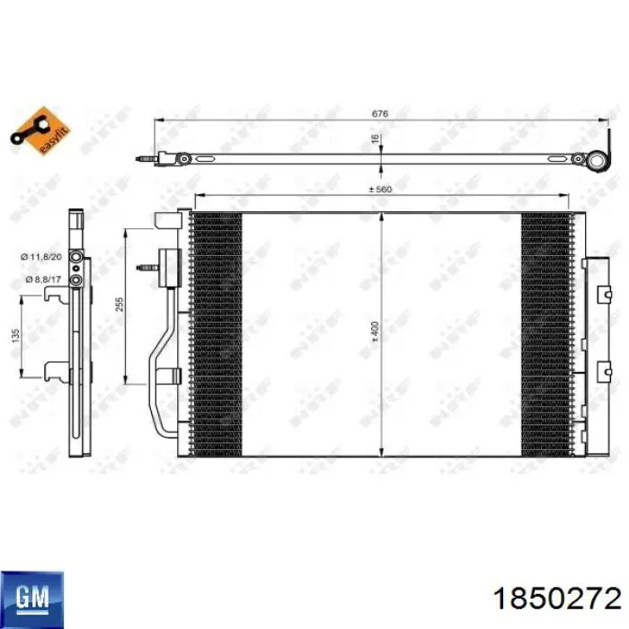 1850272 General Motors condensador aire acondicionado