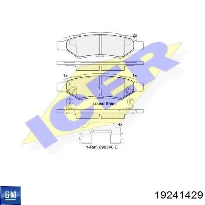 19241429 General Motors pastillas de freno traseras