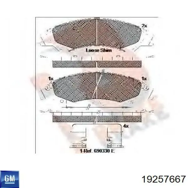 Comprar 19257667 General Motors Pastillas delanteras de freno