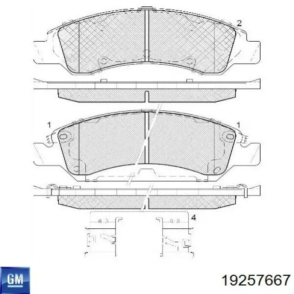 Pastillas de freno 19285993 General Motors