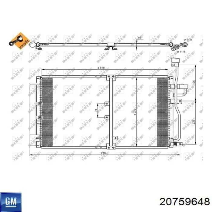 Aire acondicionado capacitor General Motors 20759648 precio, desde 93,22 EUR