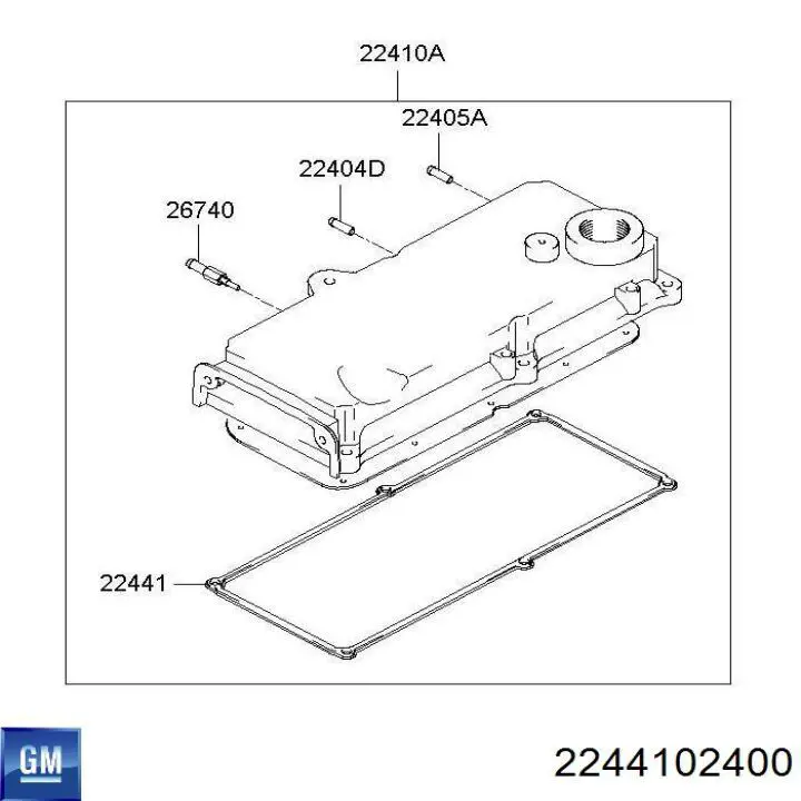 2244102400 General Motors junta de la tapa de válvulas del motor